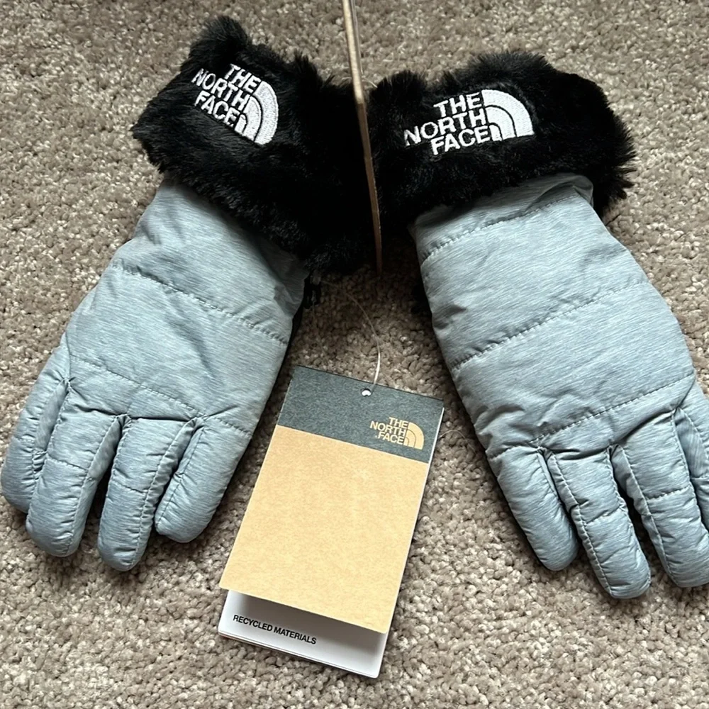The North Face Kids Mittens - Gray and Black